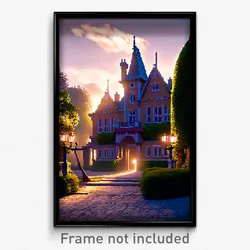 Pixel Art Poster - Jaw Dropping Manor (8 Bit Psychedelic Video Game Print)