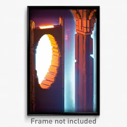 Pixel Art Poster - Droopy Portal (8 Bit Psychedelic Trippy Video Game Print)
