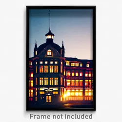 Pixel Art Poster - Shifty Swedish Architecture (8 Bit Video Game Print)