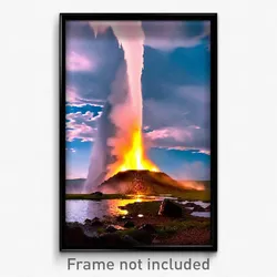 Pixel Art Poster - Thunderous Geyser (8 Bit Psychedelic Trippy Video Game Print)