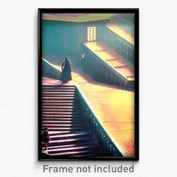 Pixel Art Poster - Nifty Heights (8 Bit Psychedelic Trippy Video Game Print)