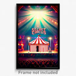 Pixel Art Poster - Secret Circus (8 Bit Psychedelic Trippy Video Game Print)
