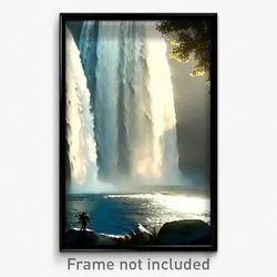Pixel Art Poster - Outstanding Waterfall (8 Bit Psychedelic Video Game Print)
