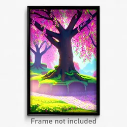 Pixel Art Poster - Beautiful Spring (8 Bit Psychedelic Trippy Video Game Print)