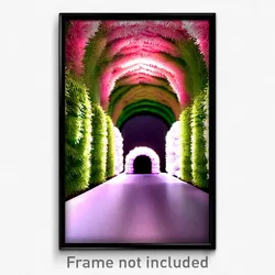 Pixel Art Poster - Fluffy Tunnel (8 Bit Psychedelic Trippy Video Game Print)
