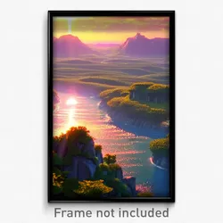 Pixel Art Poster - Noted Landscape (8 Bit Psychedelic Trippy Video Game Print)