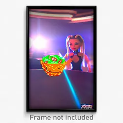 Pixel Art Poster - Virtual Tostada (8 Bit Psychedelic Trippy Video Game Print)