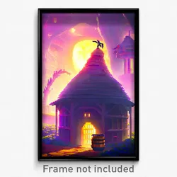 Pixel Art Poster - Villainous Apiary (8 Bit Psychedelic Trippy Video Game Print)