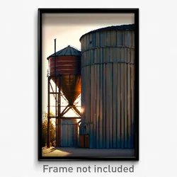 Pixel Art Poster - Old Fashioned Silo (8 Bit Psychedelic Video Game Print)