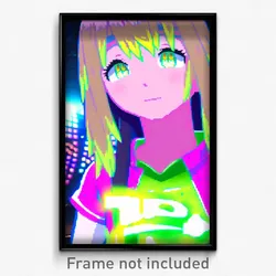 Pixel Art Poster - Anime Like Bay (8 Bit Psychedelic Trippy Video Game Print)