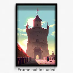 Pixel Art Poster - Polished Fortress (8 Bit Psychedelic Trippy Video Game Print)
