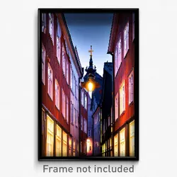 Pixel Art Poster - Narrow Swedish Architecture (8 Bit Video Game Print)
