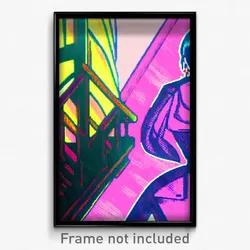 Pixel Art Poster - Stylish Drawing (8 Bit Psychedelic Trippy Video Game Print)