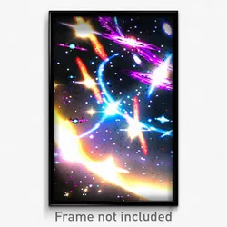 Pixel Art Poster - Well Made Galaxy Battle (8 Bit Psychedelic Video Game Print)