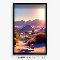 Pixel Art Poster - Bountiful Desert (8 Bit Psychedelic Trippy Video Game Print)