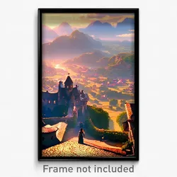 Pixel Art Poster - Elaborate Country (8 Bit Psychedelic Trippy Video Game Print)
