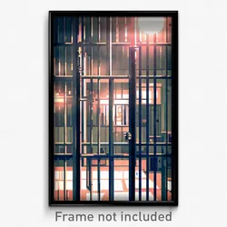 Pixel Art Poster - Artistic Prison (8 Bit Psychedelic Trippy Video Game Print)