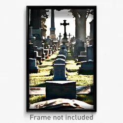 Pixel Art Poster - Bronze Cemetery (8 Bit Psychedelic Trippy Video Game Print)