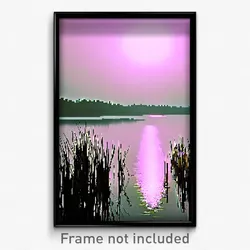 Pixel Art Poster - Murky Lake (8 Bit Psychedelic Trippy Weird Video Game Print)