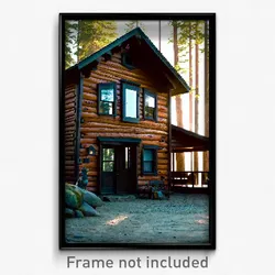 Pixel Art Poster - Unnatural Cabin (8 Bit Psychedelic Trippy Video Game Print)