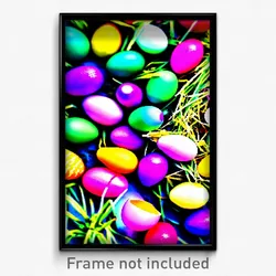 Pixel Art Poster - Narrow Easter Eggs (8 Bit Psychedelic Video Game Print)