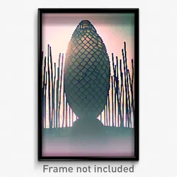 Pixel Art Poster - Wire Frame Menhir (8 Bit Psychedelic Trippy Video Game Print)