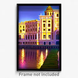 Pixel Art Poster - Tan Palace (8 Bit Psychedelic Trippy Weird Video Game Print)