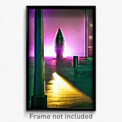 Pixel Art Poster - Urban Cone (8 Bit Psychedelic Trippy Weird Video Game Print)