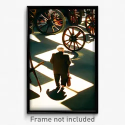 Pixel Art Poster - Elderly Wheels (8 Bit Psychedelic Trippy Video Game Print)