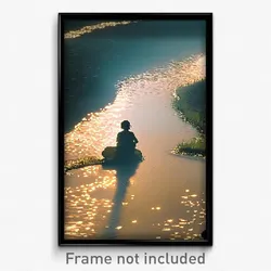 Pixel Art Poster - Simple Brook (8 Bit Psychedelic Trippy Video Game Print)