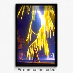 Pixel Art Poster - Golden Furth (8 Bit Psychedelic Trippy Video Game Print)