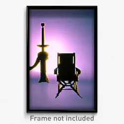 Pixel Art Poster - Menacing Chair (8 Bit Psychedelic Trippy Video Game Print)