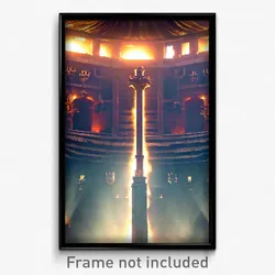 Pixel Art Poster - Dangerous Stronghold (8 Bit Psychedelic Video Game Print)