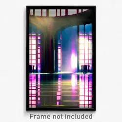Pixel Art Poster - Glossy Vista (8 Bit Psychedelic Trippy Video Game Print)