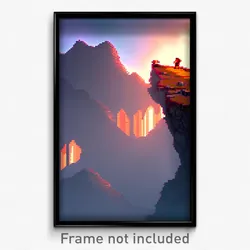 Pixel Art Poster - Stained Outland (8 Bit Psychedelic Trippy Video Game Print)