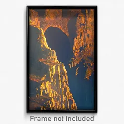 Pixel Art Poster - Drab Cliff (8 Bit Psychedelic Trippy Weird Video Game Print)
