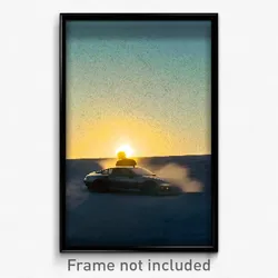 Pixel Art Poster - Small Backdrifting (8 Bit Psychedelic Video Game Print)
