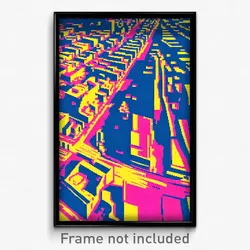 Pixel Art Poster - Distorted American City (8 Bit Psychedelic Video Game Print)