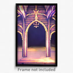 Pixel Art Poster - Wiggly Portcullis (8 Bit Psychedelic Trippy Video Game Print)