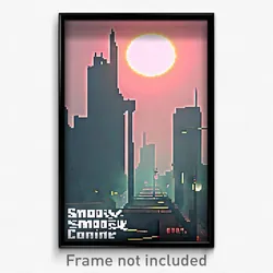 Pixel Art Poster - Smoggy Commune (8 Bit Psychedelic Trippy Video Game Print)