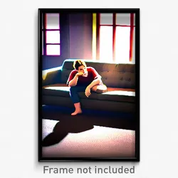 Pixel Art Poster - Famous Couch (8 Bit Psychedelic Trippy Video Game Print)