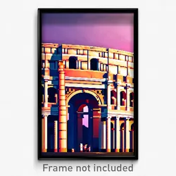 Pixel Art Poster - Droopy Colosseum (8 Bit Psychedelic Trippy Video Game Print)