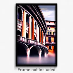 Pixel Art Poster - Warped Italian Architecture (8 Bit Video Game Print)