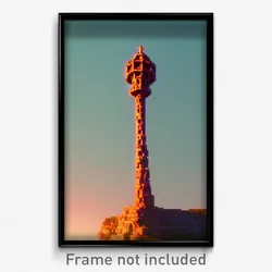 Pixel Art Poster - Simplistic Keep (8 Bit Psychedelic Trippy Video Game Print)