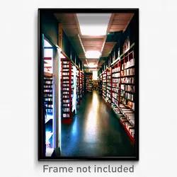 Pixel Art Poster - Narrow Book Store (8 Bit Psychedelic Trippy Video Game Print)