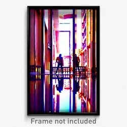 Pixel Art Poster - Reflecting Hotel (8 Bit Psychedelic Trippy Video Game Print)