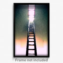 Pixel Art Poster - Lonely Ladder (8 Bit Psychedelic Trippy Video Game Print)