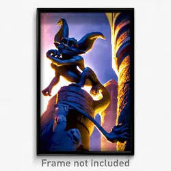 Pixel Art Poster - Ample Gargoyle (8 Bit Psychedelic Trippy Video Game Print)