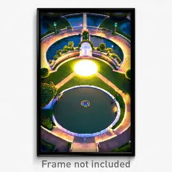 Pixel Art Poster - Circular Estate (8 Bit Psychedelic Trippy Video Game Print)