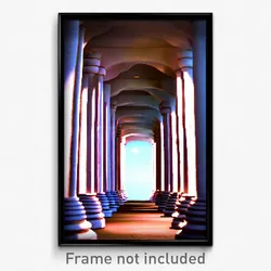 Pixel Art Poster - Rubbery Colonnade (8 Bit Psychedelic Trippy Video Game Print)